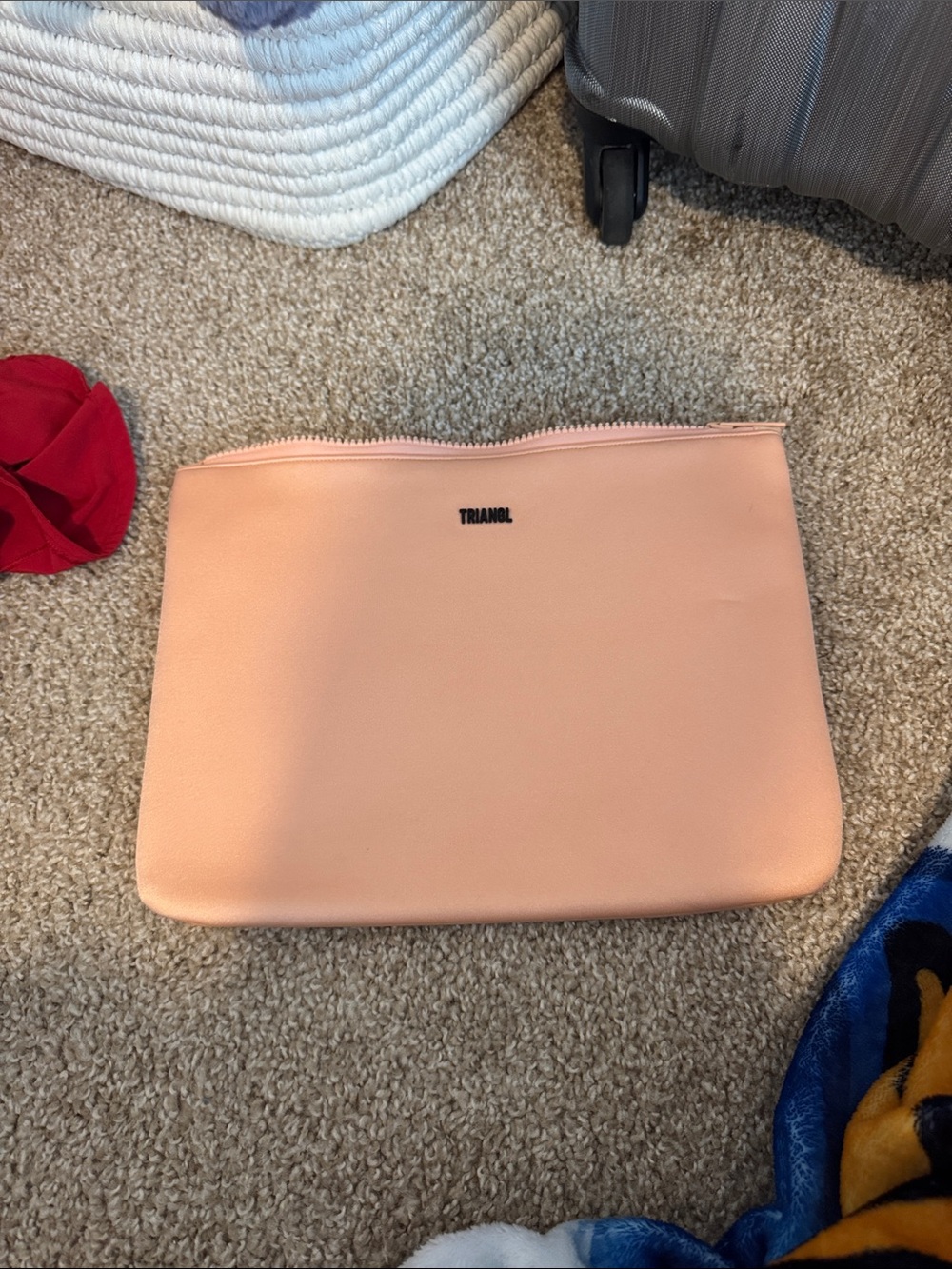 triangl swimwear peach zip pouch cosmetic clutch